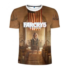 Мужская футболка 3D спортивная с принтом Far Cry 5 в Кировске, 100% полиэстер с улучшенными характеристиками | приталенный силуэт, круглая горловина, широкие плечи, сужается к линии бедра | 