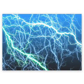 Поздравительная открытка с принтом РАЗРЯДЫ МОЛНИЙ в Кировске, 100% бумага | плотность бумаги 280 г/м2, матовая, на обратной стороне линовка и место для марки
 | Тематика изображения на принте: blue | epic | green | lightning | rain | storm | stripes | texture | thunder | гроза | гром | дождь | зеленый | линии | молнии | молния | пафосные | полосы | разряды | синий | текстура | шторм | эпичные | яркие
