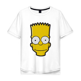 Мужская футболка хлопок Oversize с принтом Барт в Кировске, 100% хлопок | свободный крой, круглый ворот, “спинка” длиннее передней части | барт | голова | мультфильмы | симпсоны