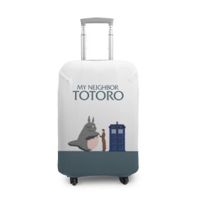 Чехол для чемодана 3D с принтом Мой сосед Тоторо в Кировске, 86% полиэфир, 14% спандекс | двустороннее нанесение принта, прорези для ручек и колес | 10 доктор | doctor who | my neighbor totoro | tardis | totoro | десятый доктор | доктор кто | тардис | тоторо
