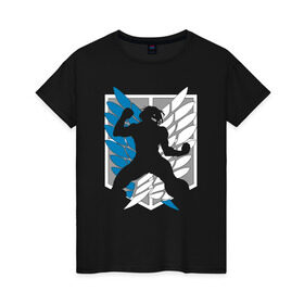 Женская футболка хлопок с принтом ADVANCED LEGION в Кировске, 100% хлопок | прямой крой, круглый вырез горловины, длина до линии бедер, слегка спущенное плечо | anime | attack on titan | аниме | атака титанов