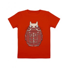 Детская футболка хлопок с принтом Attack on Totoro в Кировске, 100% хлопок | круглый вырез горловины, полуприлегающий силуэт, длина до линии бедер | anime | attack on titan | totoro | аниме | атака титанов | тоторо