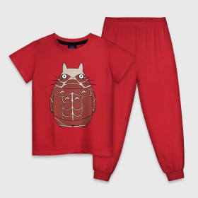 Детская пижама хлопок с принтом Attack on Totoro в Кировске, 100% хлопок |  брюки и футболка прямого кроя, без карманов, на брюках мягкая резинка на поясе и по низу штанин
 | anime | attack on titan | totoro | аниме | атака титанов | тоторо