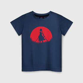 Детская футболка хлопок с принтом Red Moon Surveyor в Кировске, 100% хлопок | круглый вырез горловины, полуприлегающий силуэт, длина до линии бедер | Тематика изображения на принте: anime | attack on titan | аниме | атака титанов