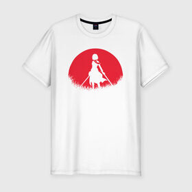 Мужская футболка премиум с принтом Red Moon Surveyor в Кировске, 92% хлопок, 8% лайкра | приталенный силуэт, круглый вырез ворота, длина до линии бедра, короткий рукав | Тематика изображения на принте: anime | attack on titan | аниме | атака титанов