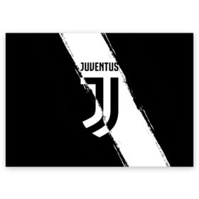 Поздравительная открытка с принтом FC Juventus в Кировске, 100% бумага | плотность бумаги 280 г/м2, матовая, на обратной стороне линовка и место для марки
 | Тематика изображения на принте: fc juventus | juventus | криштиану роналду ювентус | фк ювентус | футбол | ювентус