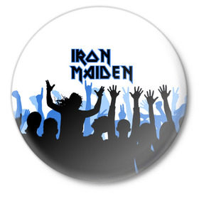 Значок с принтом IRON MAIDEN в Кировске,  металл | круглая форма, металлическая застежка в виде булавки | Тематика изображения на принте: 