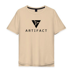 Мужская футболка хлопок Oversize с принтом ARTIFACT DOTA 2 CARD GAME LOGO в Кировске, 100% хлопок | свободный крой, круглый ворот, “спинка” длиннее передней части | 