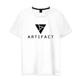 Мужская футболка хлопок с принтом ARTIFACT DOTA 2 CARD GAME LOGO в Кировске, 100% хлопок | прямой крой, круглый вырез горловины, длина до линии бедер, слегка спущенное плечо. | 