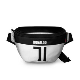 Поясная сумка 3D с принтом Ronaldo Juventus в Кировске, 100% полиэстер | плотная ткань, ремень с регулируемой длиной, внутри несколько карманов для мелочей, основное отделение и карман с обратной стороны сумки застегиваются на молнию | cr7 | cristiano ronaldo | football | juventus | криштиану роналду | роналдо | роналду | ювентус