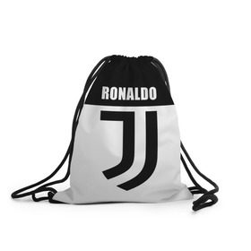 Рюкзак-мешок 3D с принтом Ronaldo Juventus в Кировске, 100% полиэстер | плотность ткани — 200 г/м2, размер — 35 х 45 см; лямки — толстые шнурки, застежка на шнуровке, без карманов и подкладки | Тематика изображения на принте: cr7 | cristiano ronaldo | football | juventus | криштиану роналду | роналдо | роналду | ювентус