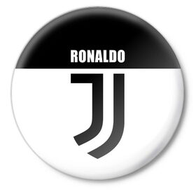 Значок с принтом Ronaldo Juventus в Кировске,  металл | круглая форма, металлическая застежка в виде булавки | cr7 | cristiano ronaldo | football | juventus | криштиану роналду | роналдо | роналду | ювентус