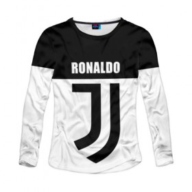 Женский лонгслив 3D с принтом Ronaldo Juventus в Кировске, 100% полиэстер | длинные рукава, круглый вырез горловины, полуприлегающий силуэт | cr7 | cristiano ronaldo | football | juventus | криштиану роналду | роналдо | роналду | ювентус