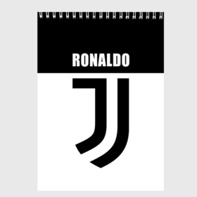 Скетчбук с принтом Ronaldo Juventus в Кировске, 100% бумага
 | 48 листов, плотность листов — 100 г/м2, плотность картонной обложки — 250 г/м2. Листы скреплены сверху удобной пружинной спиралью | cr7 | cristiano ronaldo | football | juventus | криштиану роналду | роналдо | роналду | ювентус