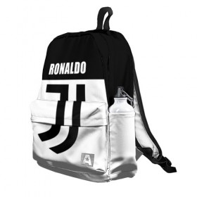 Рюкзак 3D с принтом Ronaldo Juventus в Кировске, 100% полиэстер | лямки с регулируемой длиной, сверху петелька, чтобы рюкзак можно было повесить на вешалку. Основное отделение закрывается на молнию, как и внешний карман. Внутри два дополнительных кармана, один из которых закрывается на молнию. По бокам два дополнительных кармашка | cr7 | cristiano ronaldo | football | juventus | криштиану роналду | роналдо | роналду | ювентус