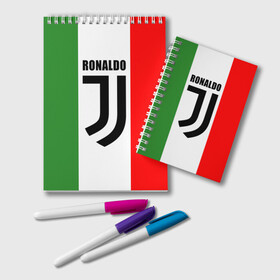 Блокнот с принтом Ronaldo Juventus Italy в Кировске, 100% бумага | 48 листов, плотность листов — 60 г/м2, плотность картонной обложки — 250 г/м2. Листы скреплены удобной пружинной спиралью. Цвет линий — светло-серый
 | Тематика изображения на принте: cr7 | cristiano ronaldo | football | juventus | криштиану роналду | роналдо | роналду | футбол | ювентус