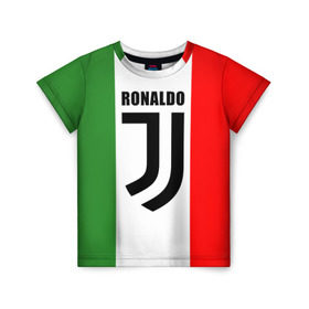Детская футболка 3D с принтом Ronaldo Juventus Italy в Кировске, 100% гипоаллергенный полиэфир | прямой крой, круглый вырез горловины, длина до линии бедер, чуть спущенное плечо, ткань немного тянется | cr7 | cristiano ronaldo | football | juventus | криштиану роналду | роналдо | роналду | футбол | ювентус