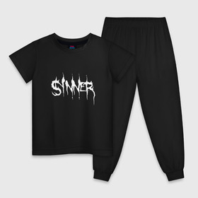 Детская пижама хлопок с принтом Sinner в Кировске, 100% хлопок |  брюки и футболка прямого кроя, без карманов, на брюках мягкая резинка на поясе и по низу штанин
 | 