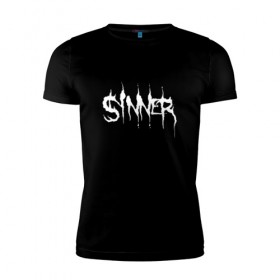 Мужская футболка премиум с принтом Sinner в Кировске, 92% хлопок, 8% лайкра | приталенный силуэт, круглый вырез ворота, длина до линии бедра, короткий рукав | 