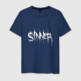 Мужская футболка хлопок с принтом Sinner в Кировске, 100% хлопок | прямой крой, круглый вырез горловины, длина до линии бедер, слегка спущенное плечо. | 