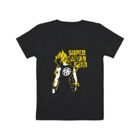 Детская футболка хлопок с принтом SUPER SAIYAN GOD в Кировске, 100% хлопок | круглый вырез горловины, полуприлегающий силуэт, длина до линии бедер | Тематика изображения на принте: anime | goku | sugoi | super dragon ball | аниме | гоку