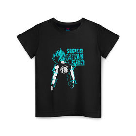 Детская футболка хлопок с принтом SUPER SAIYAN GOD в Кировске, 100% хлопок | круглый вырез горловины, полуприлегающий силуэт, длина до линии бедер | anime | goku | sugoi | super dragon ball | аниме | гоку