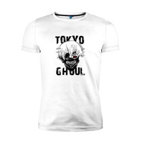 Мужская футболка премиум с принтом Токийский гуль в Кировске, 92% хлопок, 8% лайкра | приталенный силуэт, круглый вырез ворота, длина до линии бедра, короткий рукав | anime | tokyo ghoul | гули | канеки кен | токийский гуль