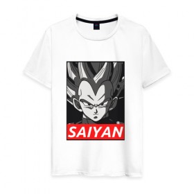 Мужская футболка хлопок с принтом SUPER SAIYAN в Кировске, 100% хлопок | прямой крой, круглый вырез горловины, длина до линии бедер, слегка спущенное плечо. | Тематика изображения на принте: anime | goku | kamehameha | super dragon ball | гоку | камехамеха