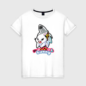 Женская футболка хлопок с принтом Rocket bunny в Кировске, 100% хлопок | прямой крой, круглый вырез горловины, длина до линии бедер, слегка спущенное плечо | 240sx | bunny | nissan | rocket | toyota | кролик | ниссан | тойота