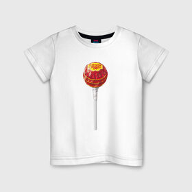 Детская футболка хлопок с принтом Chupa-Chups в Кировске, 100% хлопок | круглый вырез горловины, полуприлегающий силуэт, длина до линии бедер | 