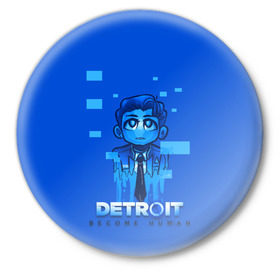 Значок с принтом Detroit:become human в Кировске,  металл | круглая форма, металлическая застежка в виде булавки | connor | cyberlife | detroit become human | deviant | kara | markus | ps4 | rk800 |  detroit: become human | детроит | детроит: стать человеком | игры | кара | коннор | конор | кэра | маркус | пиратs | эксклюзив