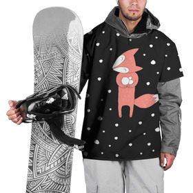 Накидка на куртку 3D с принтом Лисичка и Снежки в Кировске, 100% полиэстер |  | Тематика изображения на принте: fox | зима | лис | лиса | лисы | снег | снежок