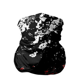 Бандана-труба 3D с принтом БРЫЗГИ КРАСОК в Кировске, 100% полиэстер, ткань с особыми свойствами — Activecool | плотность 150‒180 г/м2; хорошо тянется, но сохраняет форму | black.white | dirty | paints | red | texture | белый | брызги | грязный | краски | красный | текстура | черный