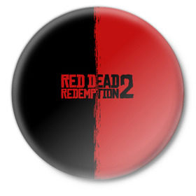 Значок с принтом RED DEAD REDEMPTION 2 в Кировске,  металл | круглая форма, металлическая застежка в виде булавки | rdr | rdr2 | red dead redemption 2 | rockstar | дикий запад | ковбои