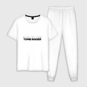 Мужская пижама хлопок с принтом Rise if The Tomb Raider в Кировске, 100% хлопок | брюки и футболка прямого кроя, без карманов, на брюках мягкая резинка на поясе и по низу штанин
 | Тематика изображения на принте: 