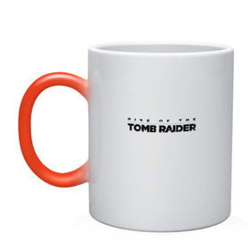 Кружка хамелеон с принтом Rise if The Tomb Raider в Кировске, керамика | меняет цвет при нагревании, емкость 330 мл | Тематика изображения на принте: 