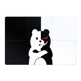 Магнитный плакат 3Х2 с принтом MONOKUMA в Кировске, Полимерный материал с магнитным слоем | 6 деталей размером 9*9 см | Тематика изображения на принте: anime | bear | black  white | minomi | monokuma | pink | rabbit | school | аниме | главарь | миноми | монокума | черно белый | школа