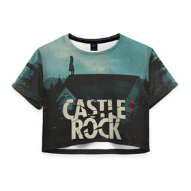 Женская футболка 3D укороченная с принтом Castle Rock в Кировске, 100% полиэстер | круглая горловина, длина футболки до линии талии, рукава с отворотами | castle rock | hulu | билл скарсгард | дж.дж. абрамс | касл рок | кубик в кубе | стивен кинг | шоушенк