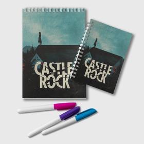 Блокнот с принтом Castle Rock в Кировске, 100% бумага | 48 листов, плотность листов — 60 г/м2, плотность картонной обложки — 250 г/м2. Листы скреплены удобной пружинной спиралью. Цвет линий — светло-серый
 | castle rock | hulu | билл скарсгард | дж.дж. абрамс | касл рок | кубик в кубе | стивен кинг | шоушенк