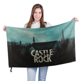 Флаг 3D с принтом Castle Rock в Кировске, 100% полиэстер | плотность ткани — 95 г/м2, размер — 67 х 109 см. Принт наносится с одной стороны | castle rock | hulu | билл скарсгард | дж.дж. абрамс | касл рок | кубик в кубе | стивен кинг | шоушенк