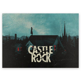 Поздравительная открытка с принтом Castle Rock в Кировске, 100% бумага | плотность бумаги 280 г/м2, матовая, на обратной стороне линовка и место для марки
 | castle rock | hulu | билл скарсгард | дж.дж. абрамс | касл рок | кубик в кубе | стивен кинг | шоушенк