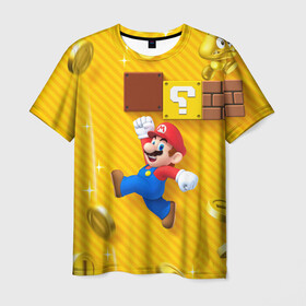 Мужская футболка 3D с принтом Супер Марио в Кировске, 100% полиэфир | прямой крой, круглый вырез горловины, длина до линии бедер | bros | donkey kong | mario | super | игра | марио | офф | спин | супер | тоад