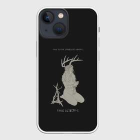 Чехол для iPhone 13 mini с принтом TRUE DETECTIVE в Кировске,  |  | hbo | matthew mcconaughey | true detective | tv show | woody harrelson | арт | марти харт | минимализм | настоящий детектив | раст коул | сериал