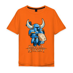Мужская футболка хлопок Oversize с принтом Shovel Knight (2) в Кировске, 100% хлопок | свободный крой, круглый ворот, “спинка” длиннее передней части | 