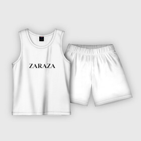 Детская пижама с шортами хлопок с принтом Zaraza в Кировске,  |  | antibrand | brand | logo | zara | бренд | зара | зараза | лого