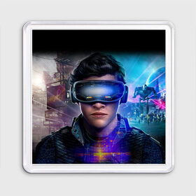 Магнит 55*55 с принтом Ready Player One (PRO) [2] в Кировске, Пластик | Размер: 65*65 мм; Размер печати: 55*55 мм | game | games | one | player | player one | ready player one | retro | robot | игрок | игры | первому игроку приготовиться | ретро | робот | фильм