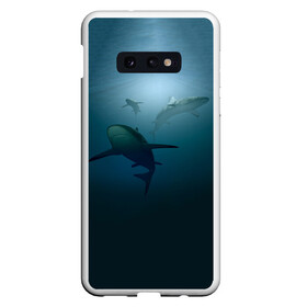 Чехол для Samsung S10E с принтом Акулы в Кировске, Силикон | Область печати: задняя сторона чехла, без боковых панелей | море | океан | подводный мир | рыба | хищник