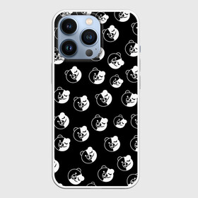 Чехол для iPhone 13 Pro с принтом Монокума в Кировске,  |  | anime | bear | black  white | danganronpa | korokuma | monodam | monokuma | monomi | monotaro | pink | rabbit | school | shirokuma | аниме | главарь | мoноми | монокума | черно белый | школа