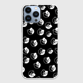 Чехол для iPhone 13 Pro Max с принтом Монокума в Кировске,  |  | anime | bear | black  white | danganronpa | korokuma | monodam | monokuma | monomi | monotaro | pink | rabbit | school | shirokuma | аниме | главарь | мoноми | монокума | черно белый | школа