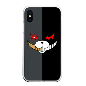 Чехол для iPhone XS Max матовый с принтом KUROKUMA x MONOKUMA в Кировске, Силикон | Область печати: задняя сторона чехла, без боковых панелей | anime | bear | black  white | danganronpa | kurokuma | monodam | monokuma | monomi | monotaro | pink | rabbit | school | shirokuma | аниме | главарь | мoноми | монокума | черно белый | школа